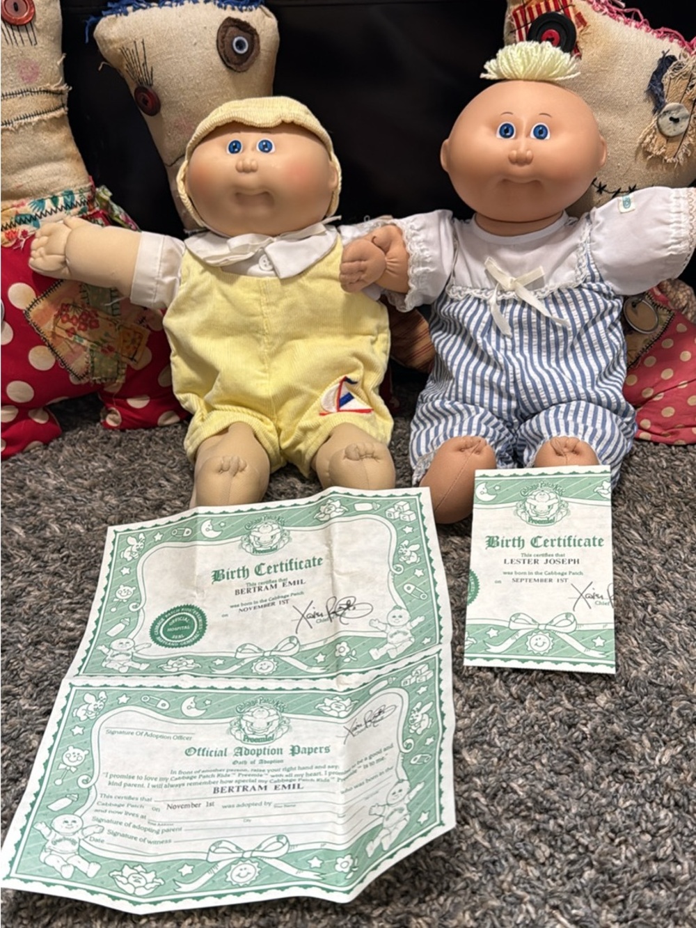 Vintage Cabbage Patch Kids Lot w/ Birth Certificates & Adoption Papers